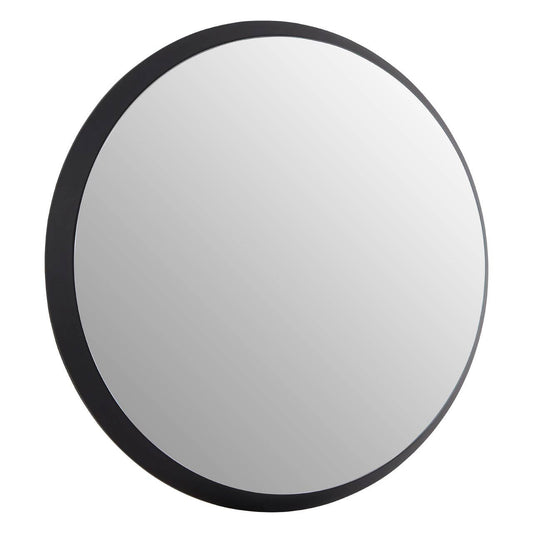 Trey Round Medium Black Wall Mirror
