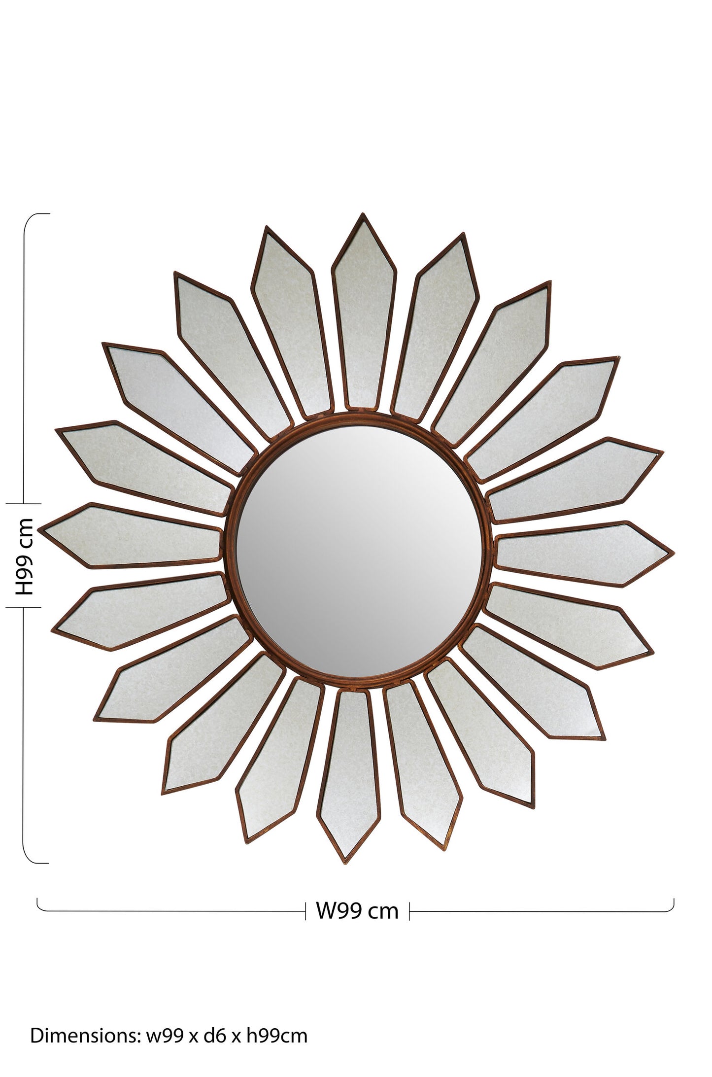 Malia Gold Petal Wall Mirror
