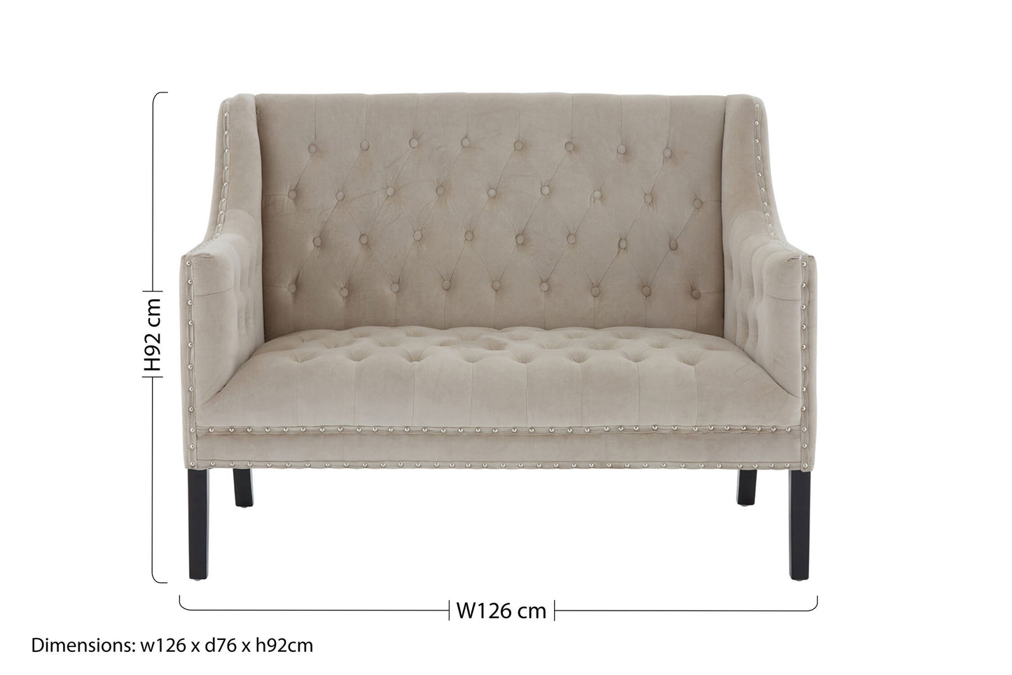 Loxton Camel Velvet 2 Seat Sofa