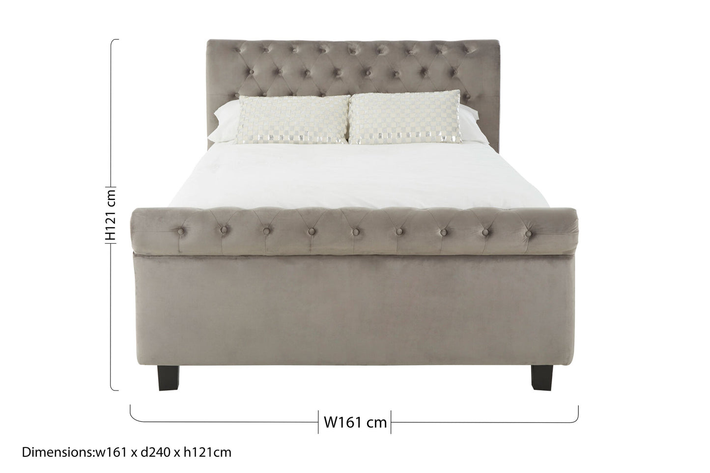 Agnes Grey King Ottoman Bed