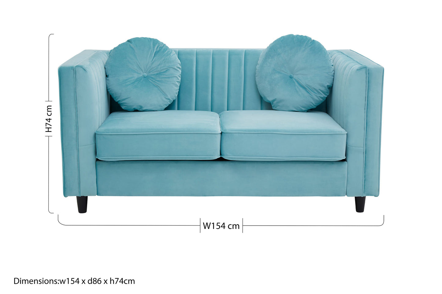 Faith Pastel Green 2 Seater Velvet Sofa