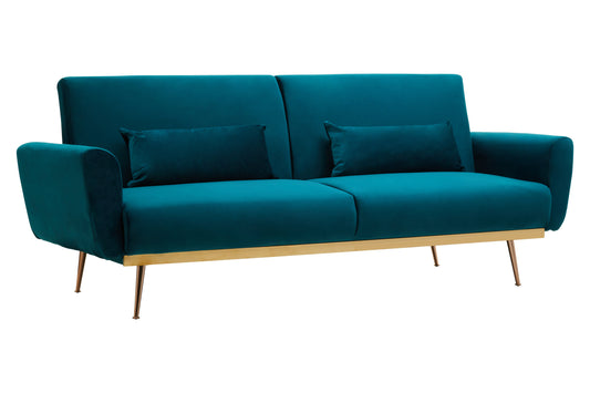 Jasmine Green Velvet Sofa Bed
