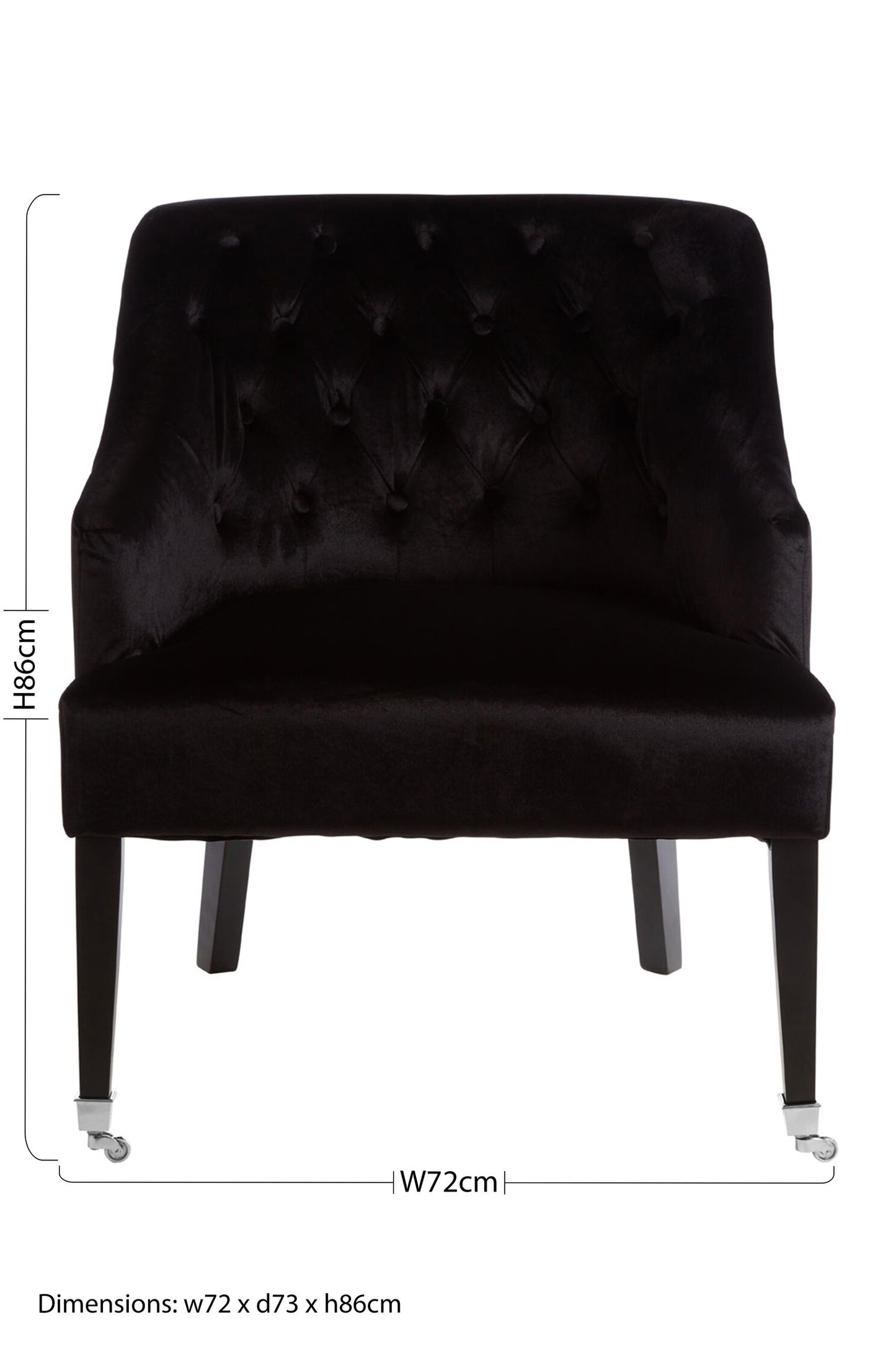 Charles Industrial Black Velvet Button-Back Armchair