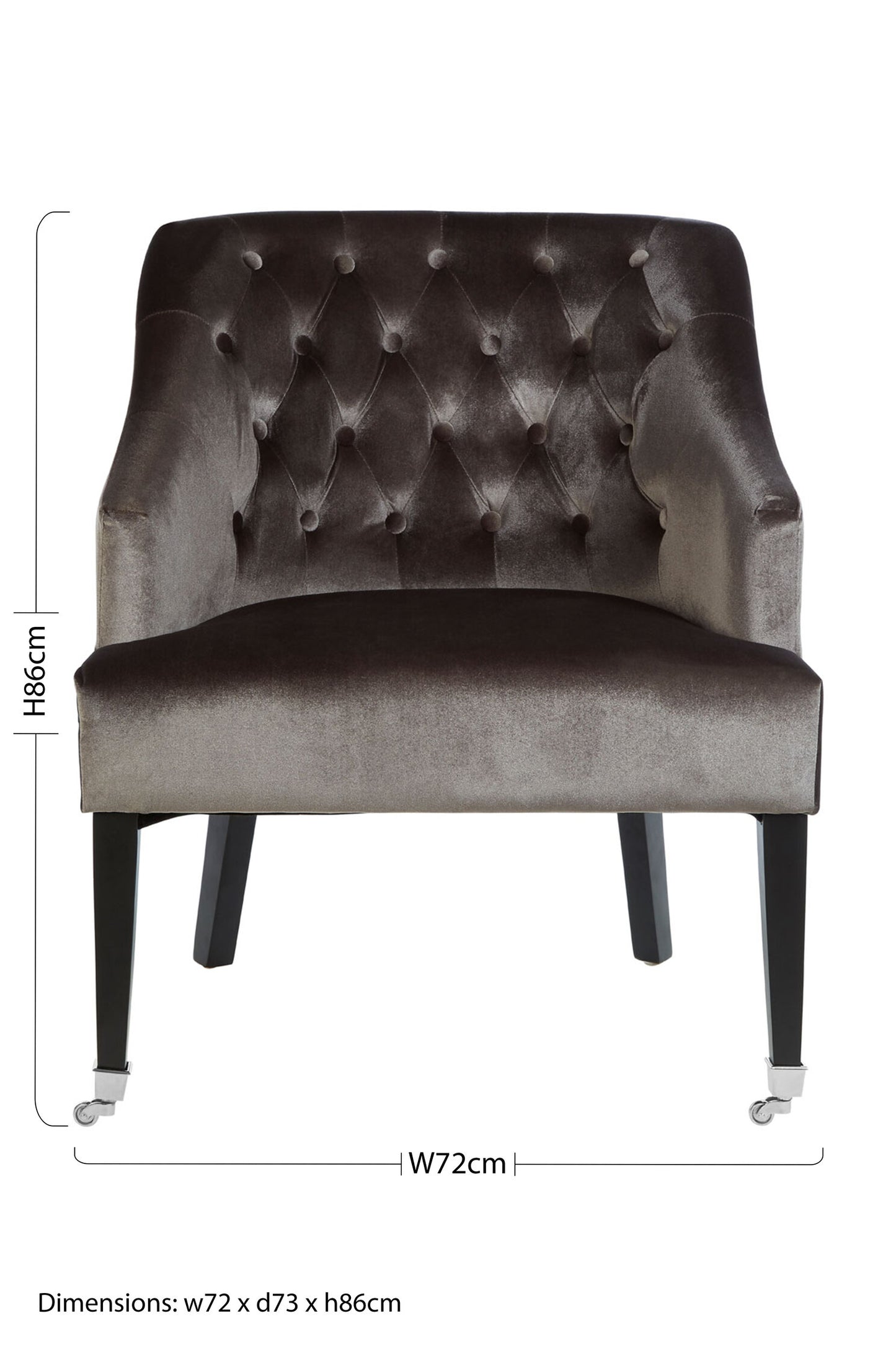 Charles Luxe Grey Velvet Button-Back Armchair