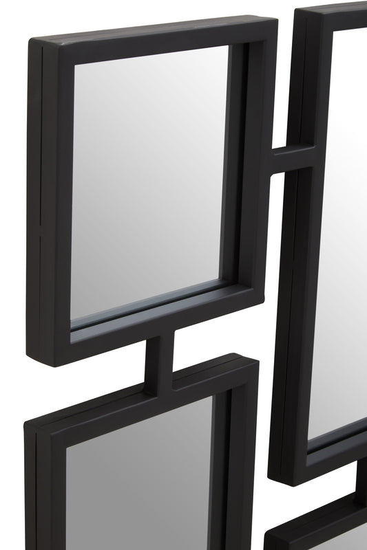 Chrono Industrial Black Multi Frame Wall Mirror