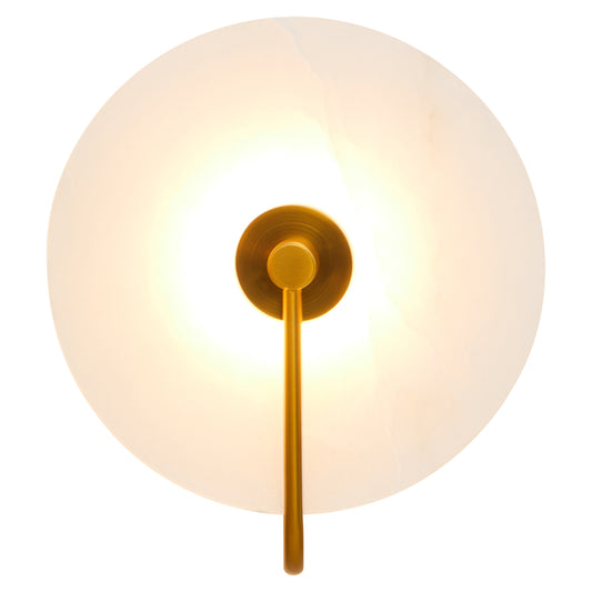 Drake White Marble Wall Light with Gold Accent