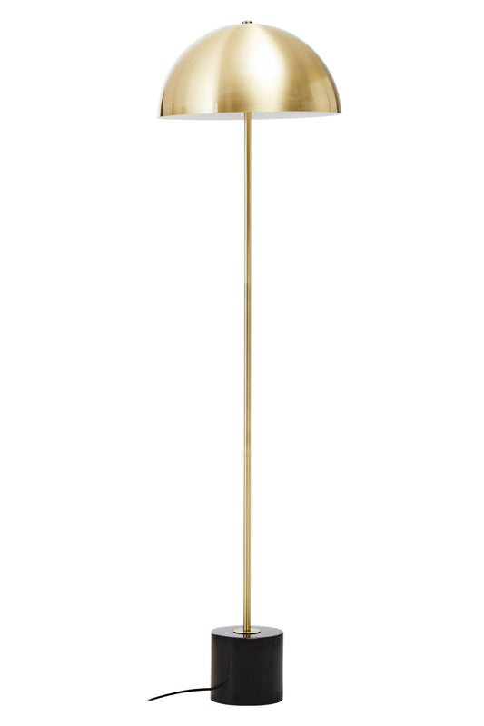 Belvedere Brushed Brass Black Marble Floor Lamp