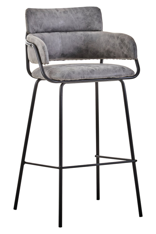 Lorena Grey Faux Leather Bar Chair