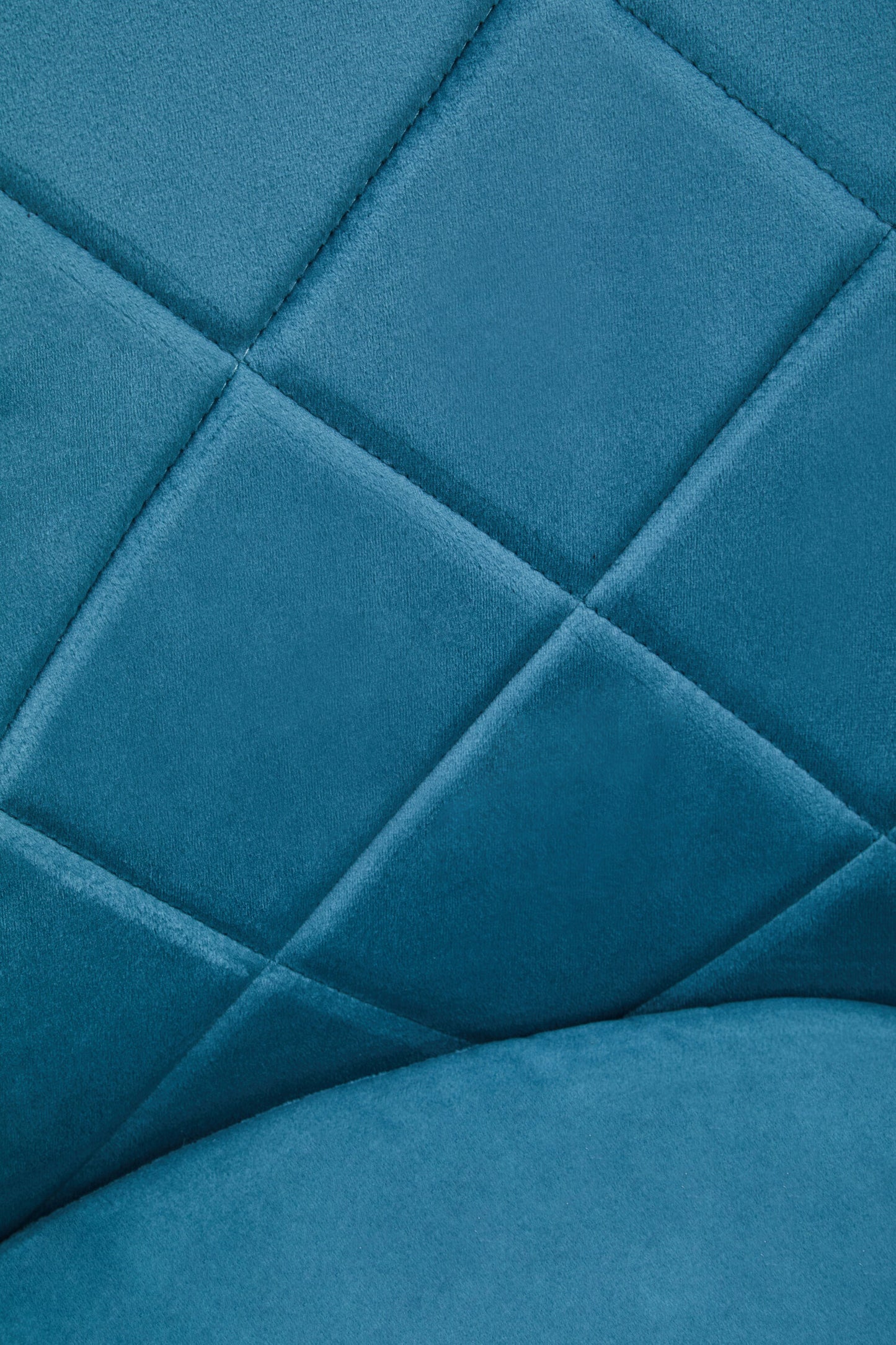 Lorena Light Blue Velvet Quilted Dining Chair with Gold Finish Legs