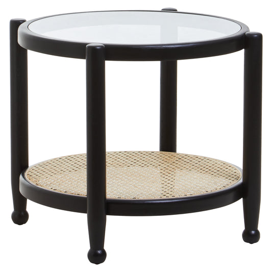 Fiji Rattan and Glass Side Table
