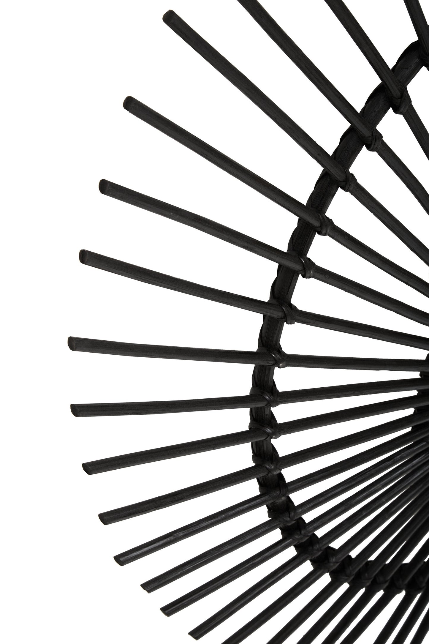 India Black Natural Rattan Wall Mirror
