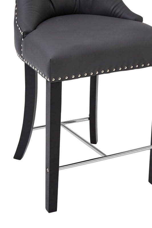 Loxton Grey Faux Leather Bar Chair Bar Stool | Bali & Blue