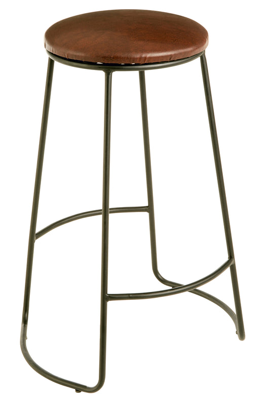 Shoreditch Faux Leather Bar Stool with Metal Legs