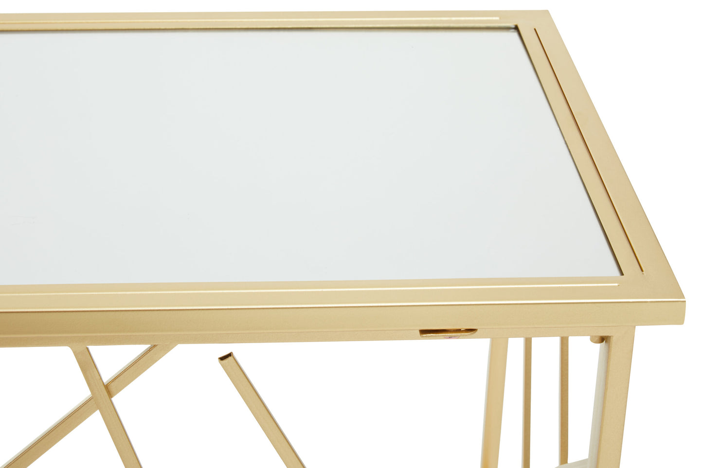 Dubai Industrial Gold Console Table with Mirror Top