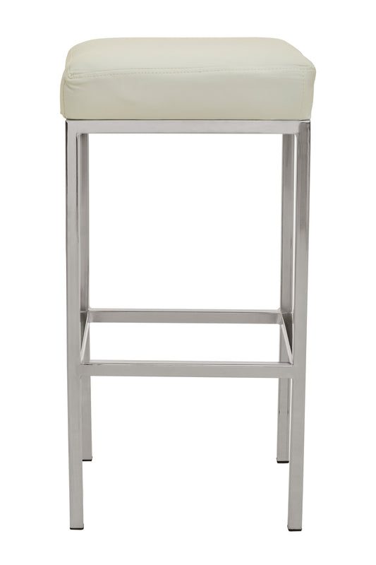 Grosvenor White And Chrome Finish Bar Stool