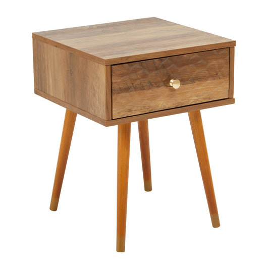 Oscar Wood Veneer 1 Drawer Side Table