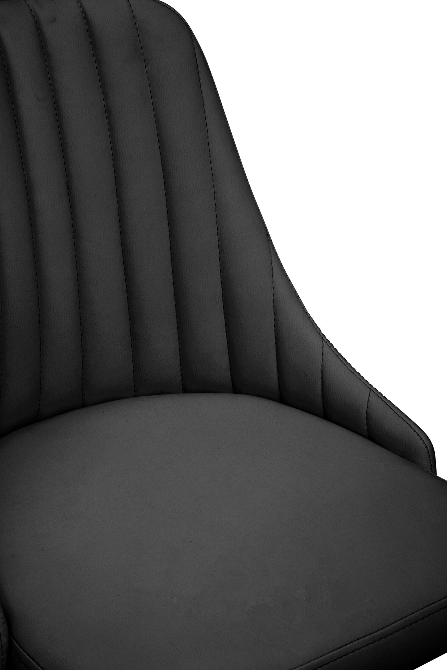 Jaxon Black Ribbed Modern Chrome Office Chair