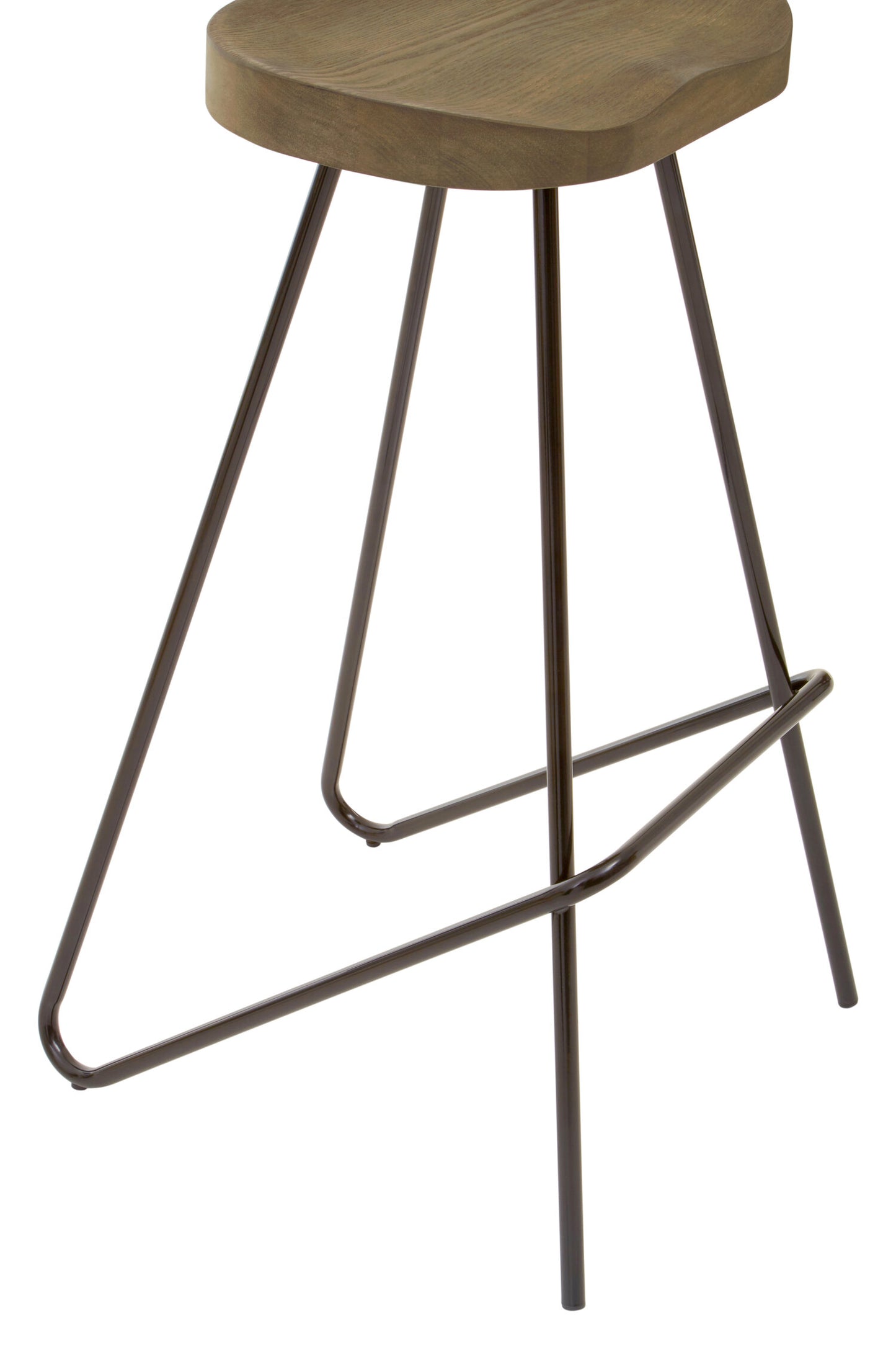 Industrial Elm Wood Bar Stool