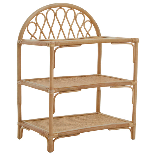 India 3 Tier Natural Rattan Shelf Unit