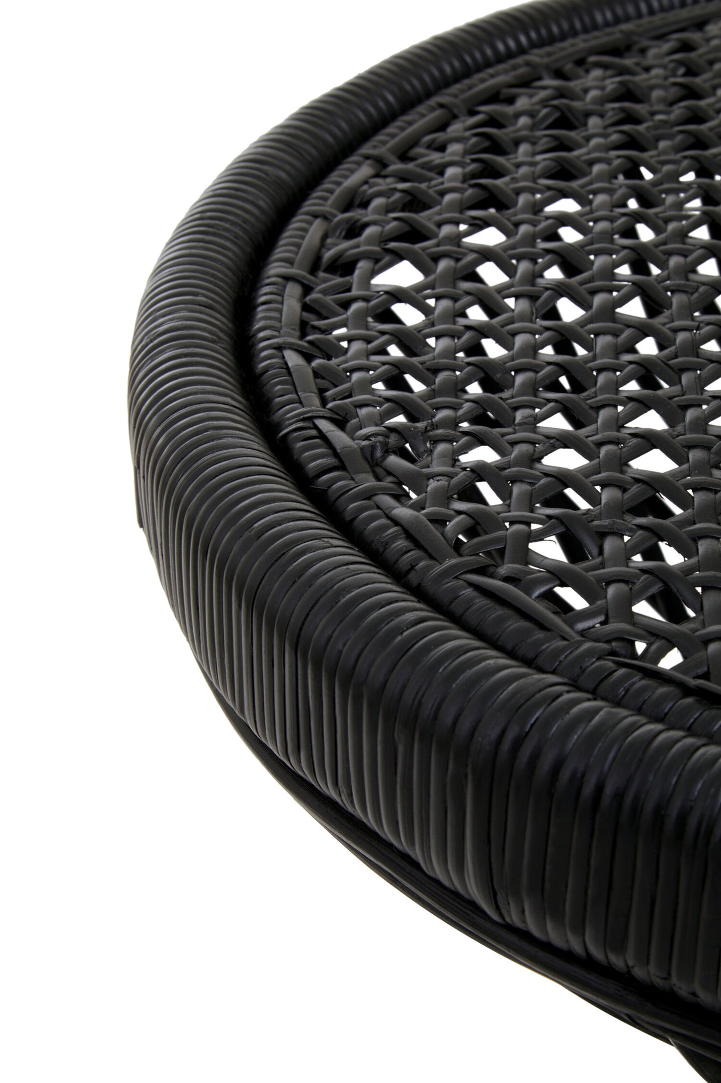 India Black Finish Twisted Accent Table