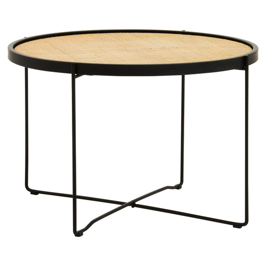 Indy Natural Rattan Industrial Round Coffee Table