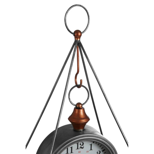 Meridian Industrial Antique Silver Table Clock