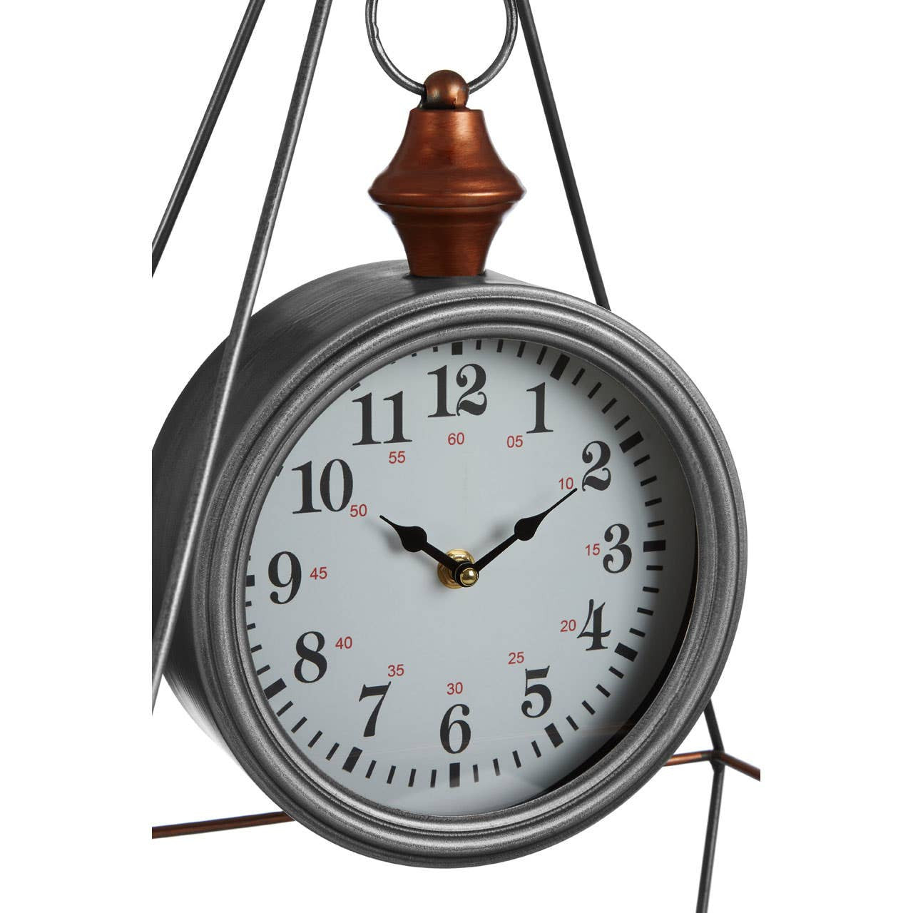 Meridian Industrial Antique Silver Table Clock
