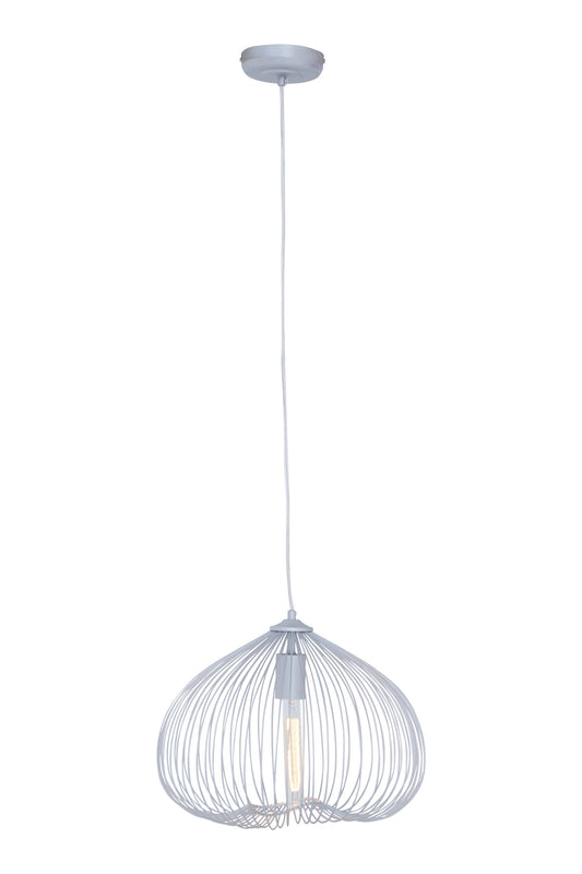 Industrial Silver Metal 1 Bulb Pendant Light