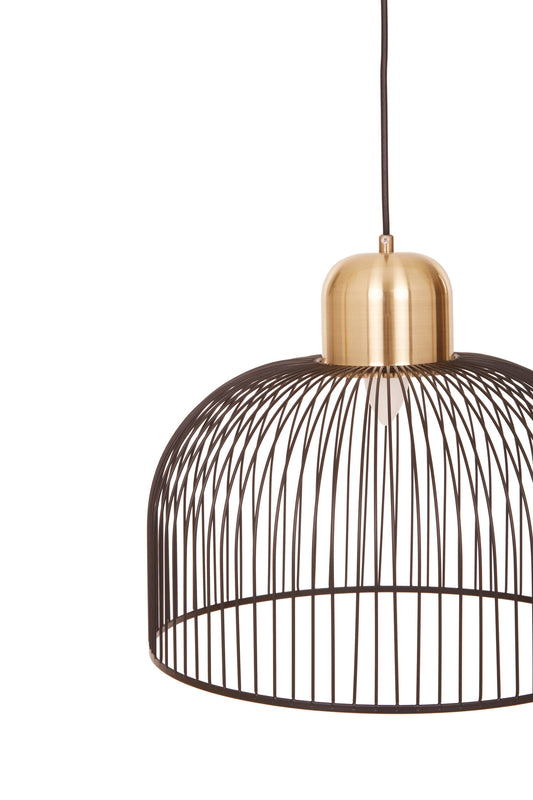 Channing Black Antique Brass Industrial Pendant Light