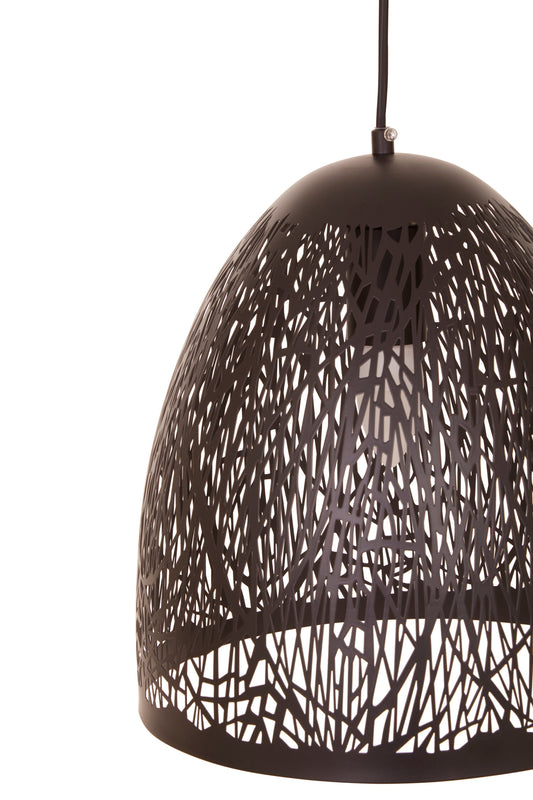Channing Small Black Filigree Industrial Pendant Light