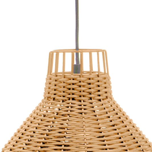 Bobby Natural Rattan Industrial Pendant Light