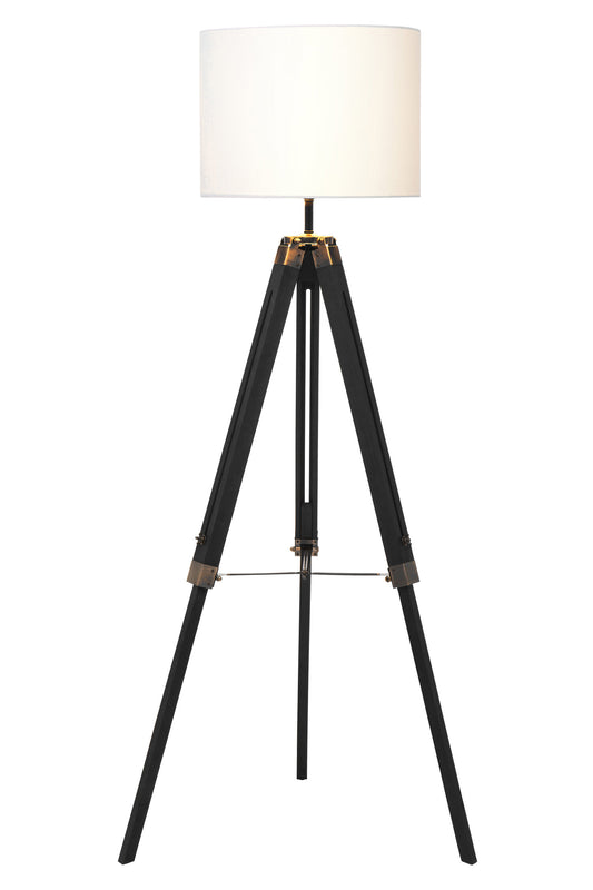 Campaign Tripod Floor Lamp With Black Base