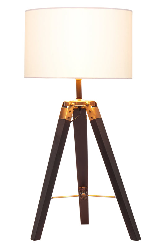 Campaign Tripod Table Lamp With Black Base