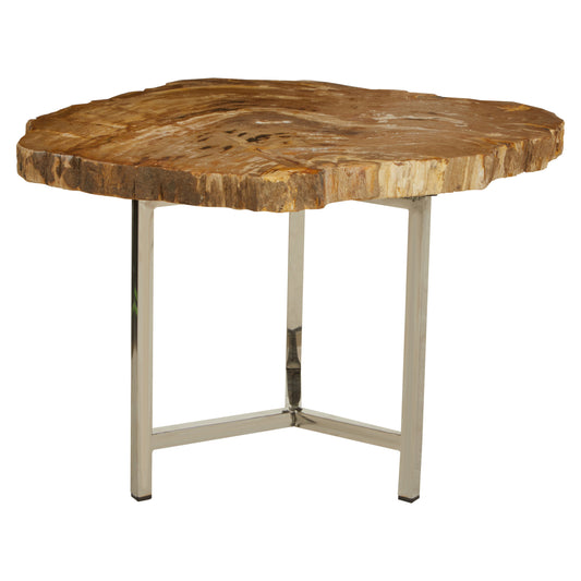 Paulo Small Petrified Wood Side Table