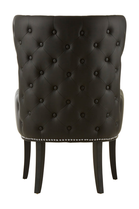 Omar Luxe Natural Fabric Armchair with Black Leather Effect Back | Bali & Blue