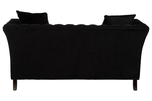 Gina Onyx Velvet Chesterfield Two Seater Sofa | Bali & Blue