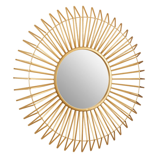 Chrono Luxe Round Gold Wall Mirror | Bali & Blue