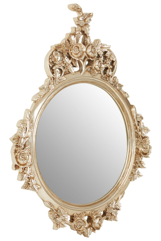 Bella Champagne Finish Round Wall Mirror