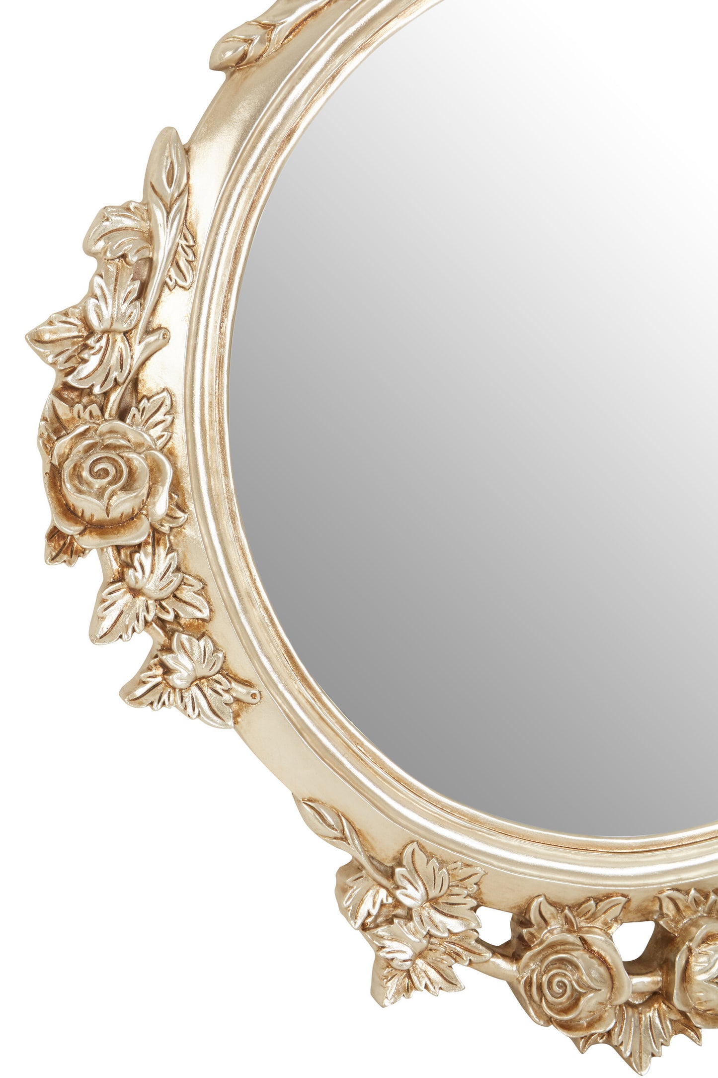 Bella Champagne Finish Round Wall Mirror