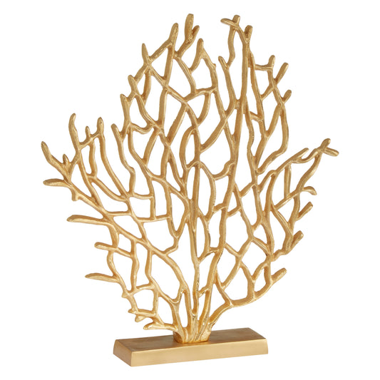 Luxe Decor Small Silver Coral Metal Sculpture