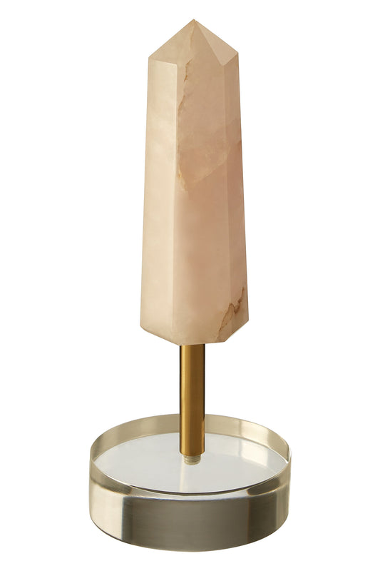 Luxe Decor Pink Gold Obelisk Modern Sculpture