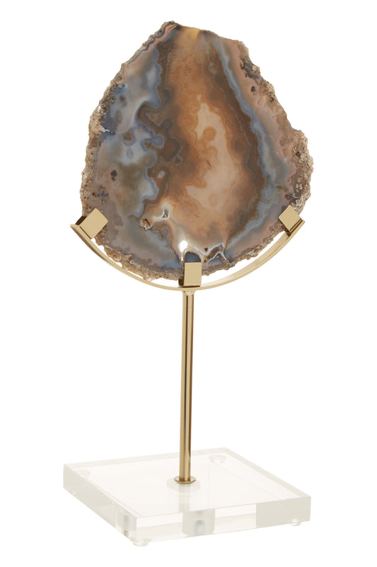 Luxe Decor Black Gold Agate Modern Sculpture