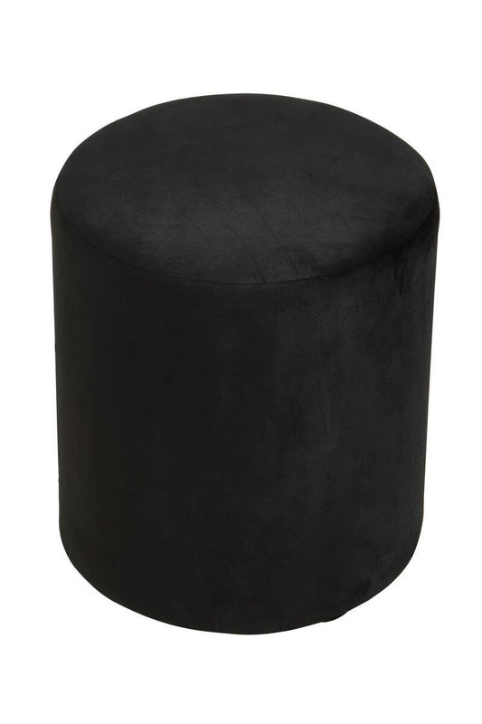 Lafayette Black Velvet Pouffe