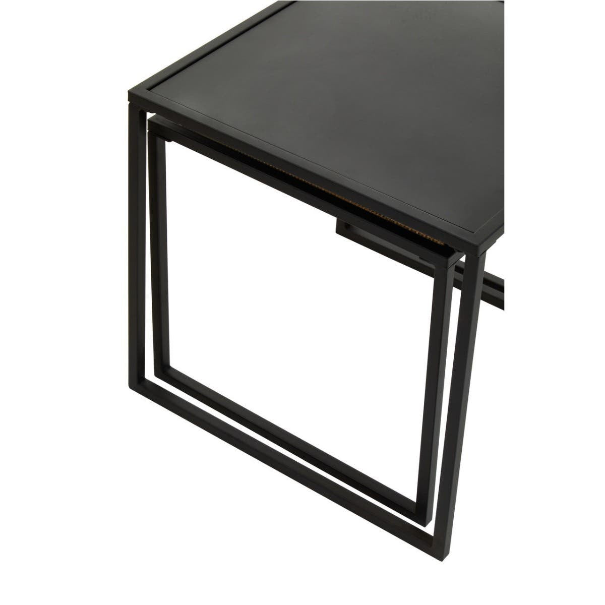 Indy Rattan and Metal Set of Two Nesting Tables