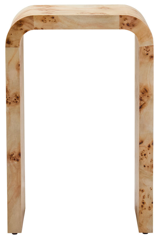 Aspen Curved Burl Wood Side Table