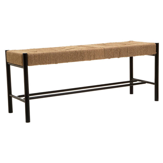 Bali Natural Rope and Black Wood Large Bench