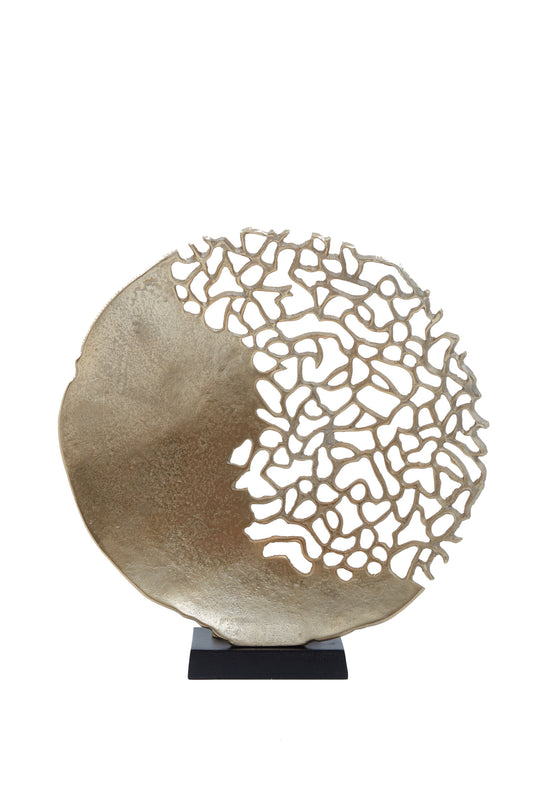 Luxe Decor Black Gold Round Metal Sculpture