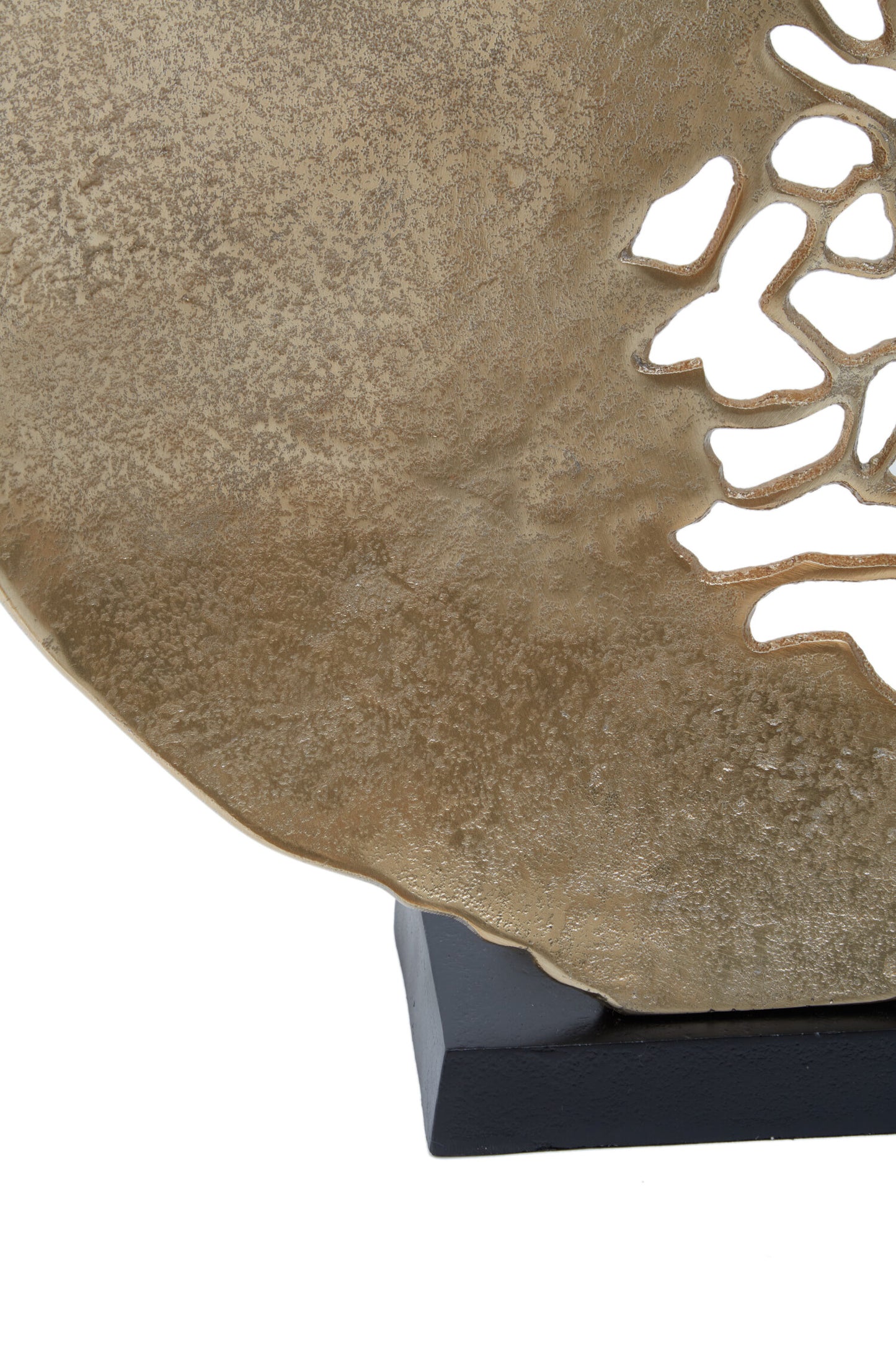 Luxe Decor Black Gold Round Metal Sculpture