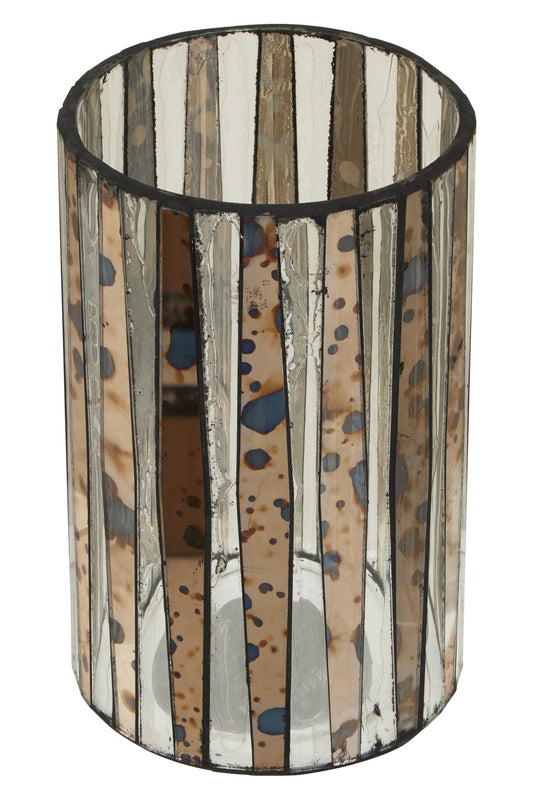 Luxe Decor Large Smoked Antique Glass Candle Holder