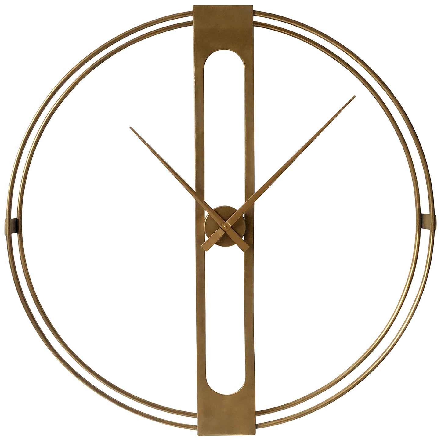 Chrono Luxe Gold Dual-Ring Wall Clock
